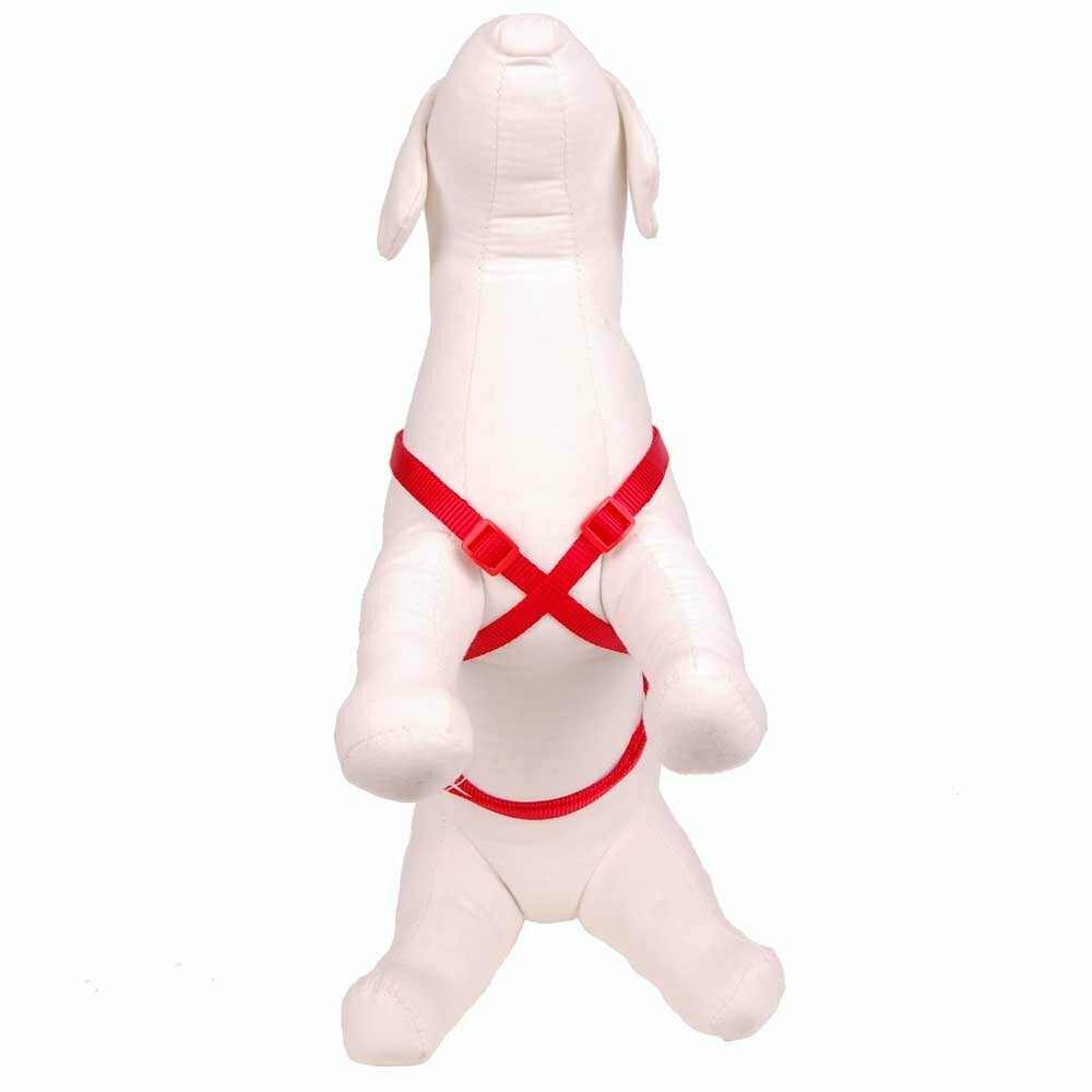 Arnés para perros con 2 correas cruzadas para el pecho y 1 cinturón para el vientre de GogiPet®, rojo