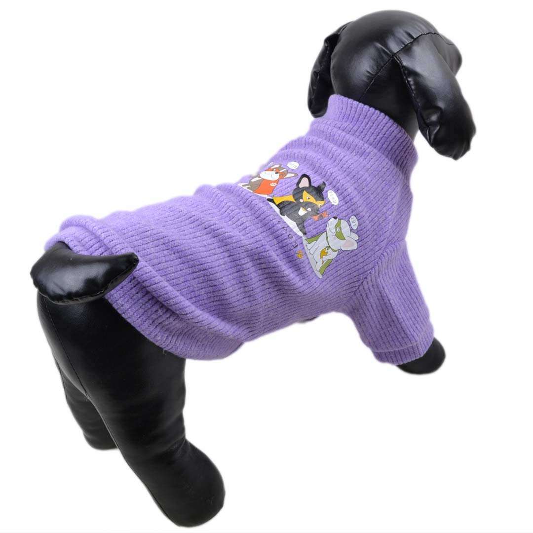 Suéter para perros Superhéroes en color lila - Ropa de abrigo para perros