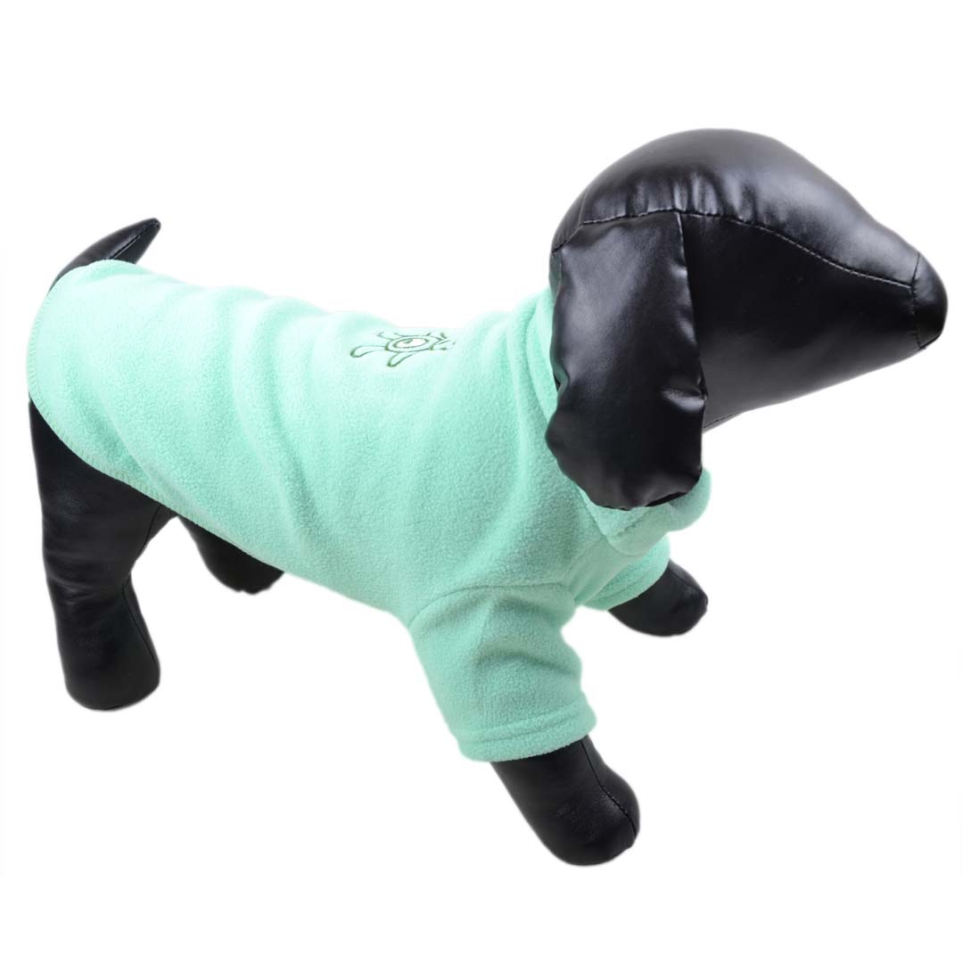 Jersey para perros en color verde con oso de peluche en la espalda