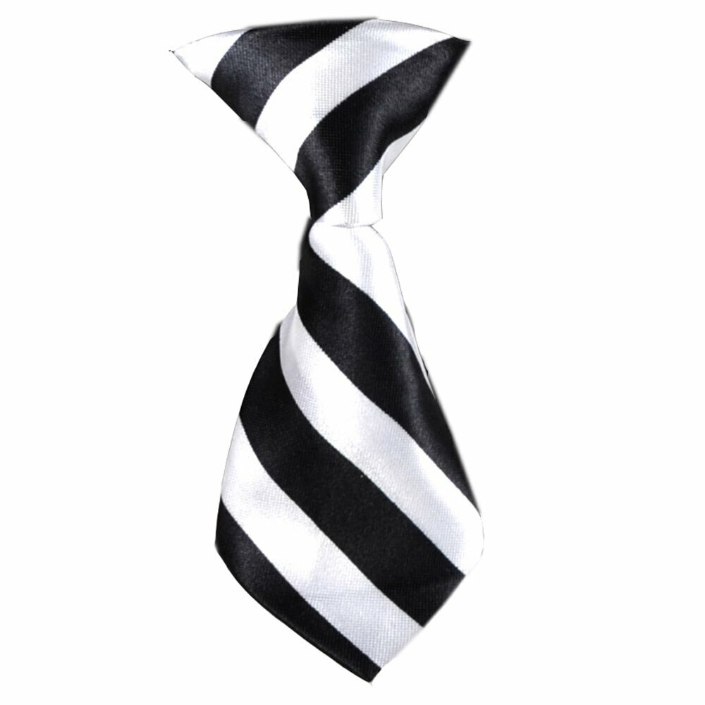 Corbata para perros con rayas negras y blancas modelo "Aaron"