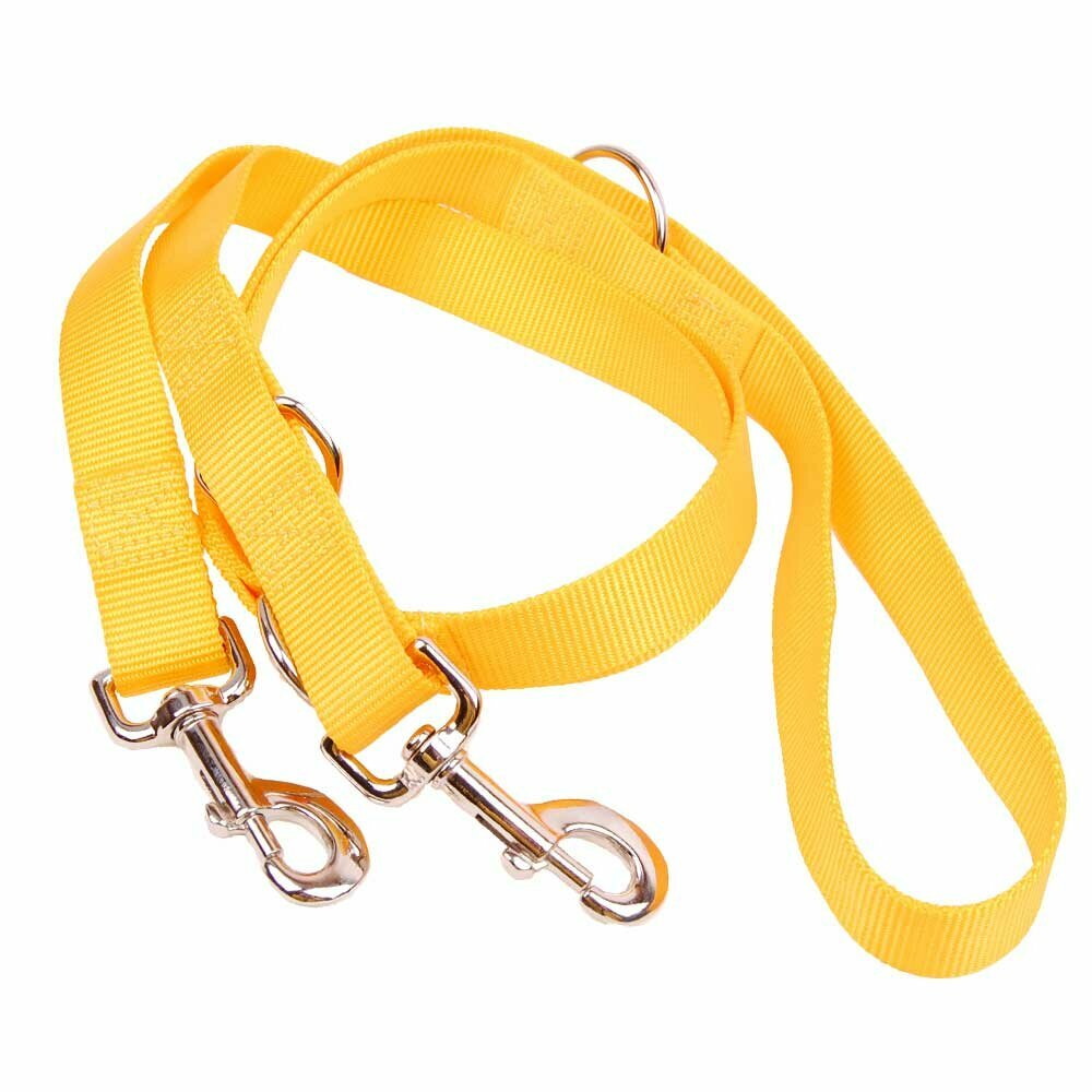 Correa de nylon amarillo para perros, tamaño ajustable, súper resistente.