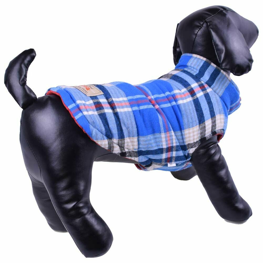 Chaleco cálido y reversible para perros, color rojo o a caros azules