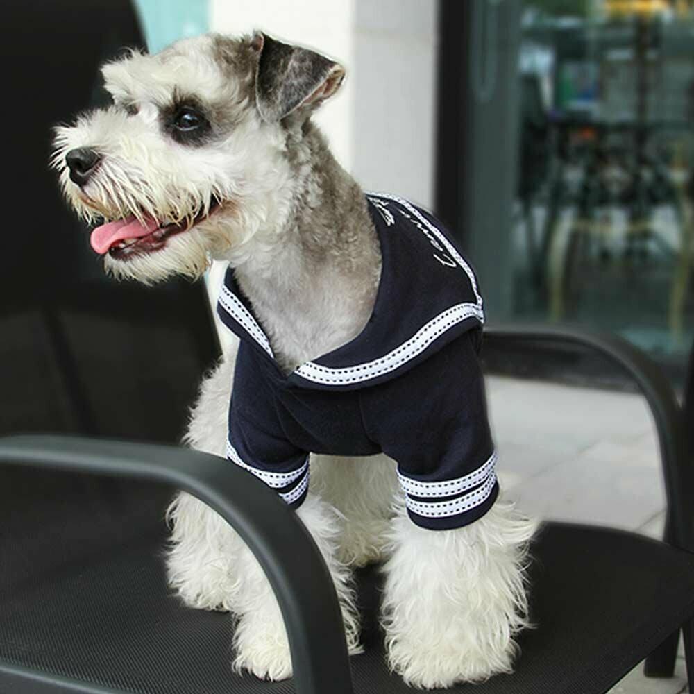 Chaqueta azul y cálida de algodón para perros "Best Sailor"