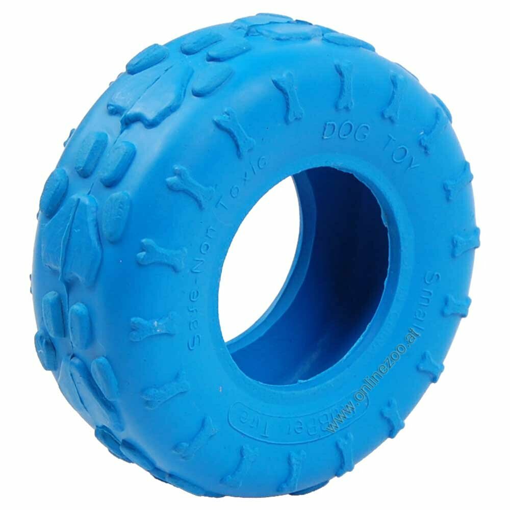 Neumático de coche de 7,5 cm. Ø de goma no tóxica como juguete para perros.