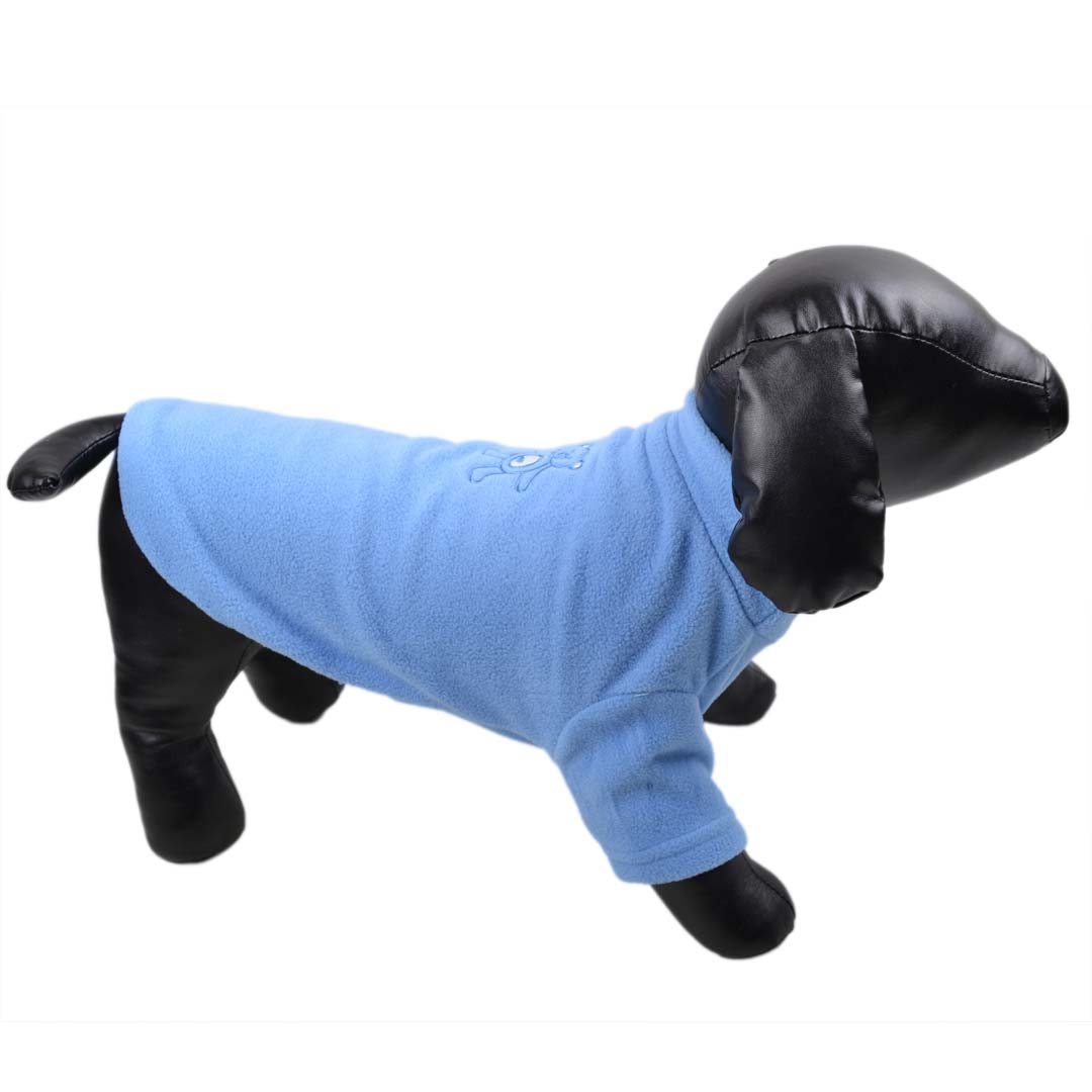 Jersey para perros en color celeste con oso de peluche en la espalda