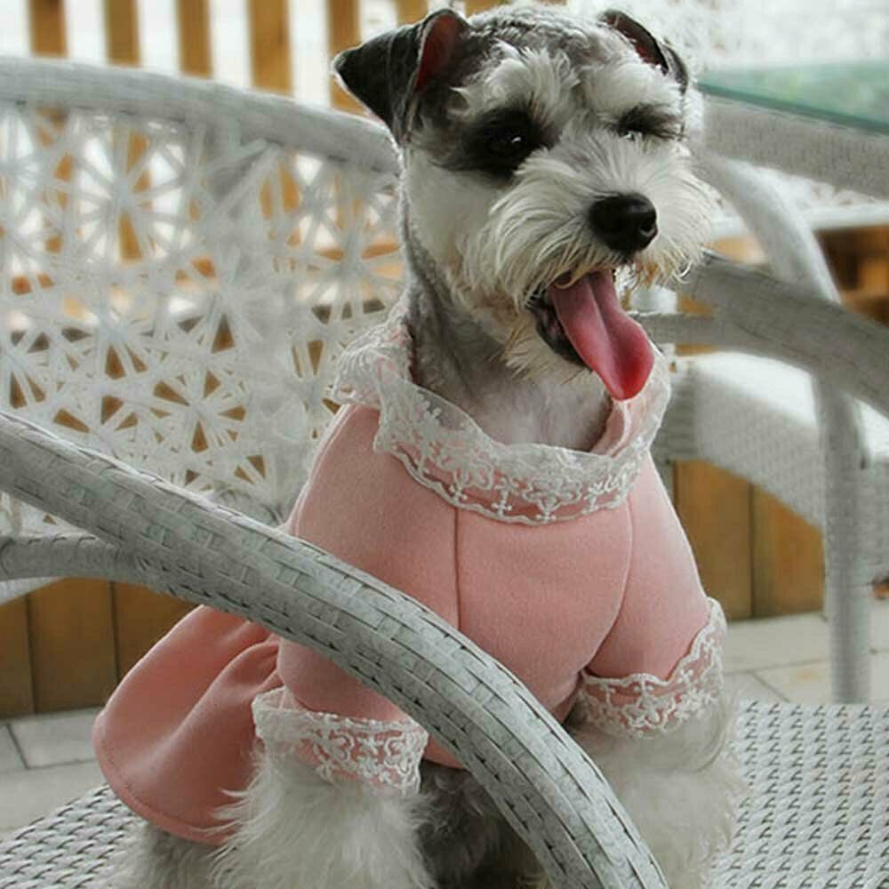 Vestido de forro polar para perros "Beautiful Winter", rosa