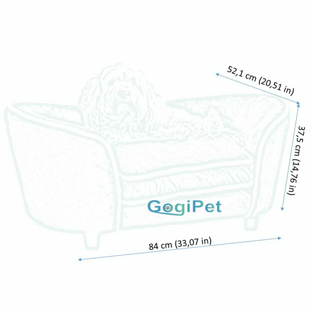 Dimensiones del sofá para mascotas GogiPet® modelo Calma