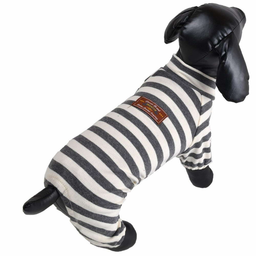 Mono / pijama de algodón suave para perros de GogiPet, rayas grises