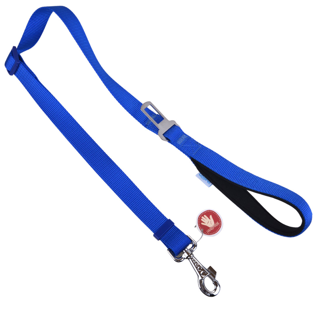 Correa y cinturón de seguridad para perros 2 en 1 GogiPet, azul