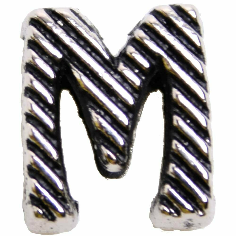 Letra M de metal de 10 mm., para crear collares personalizados