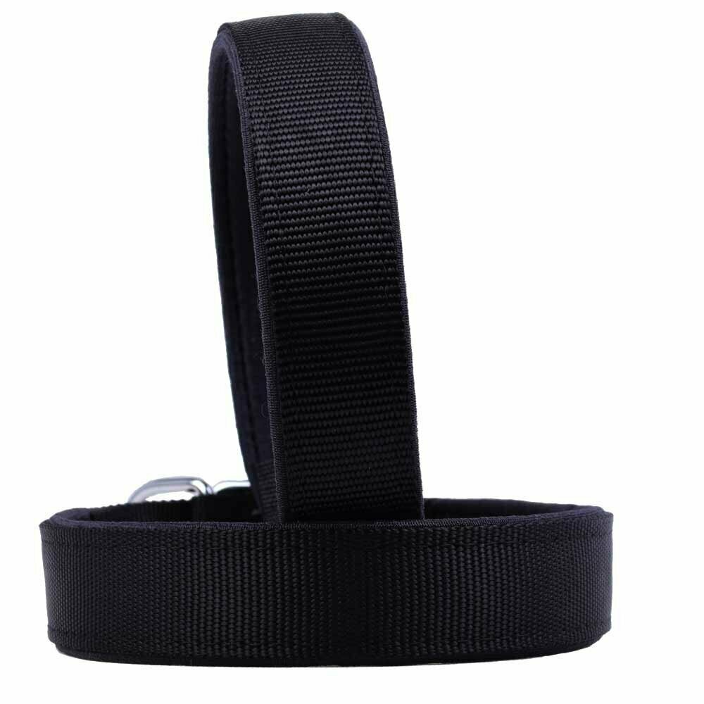 Collar para perros acolchado textil Confort de GogiPet®, negro