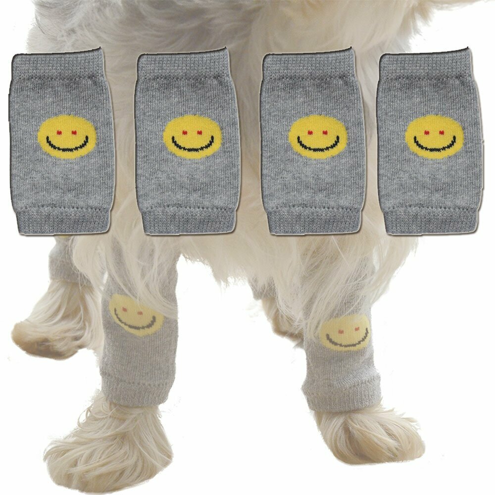 Calentadores de patas para perros "Smiley" de DoggyDolly, gris
