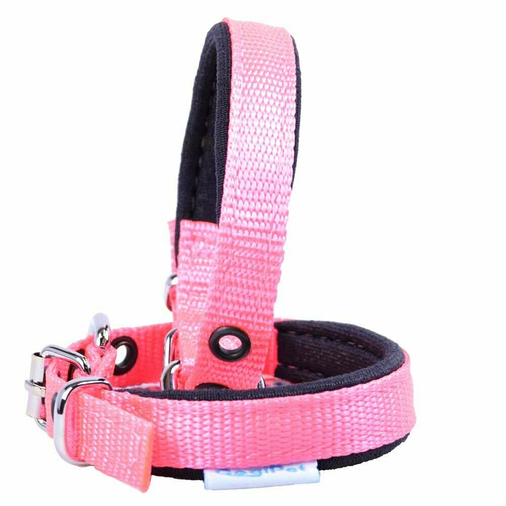 Collar para perros acolchado textil Confort de GogiPet®, rosa