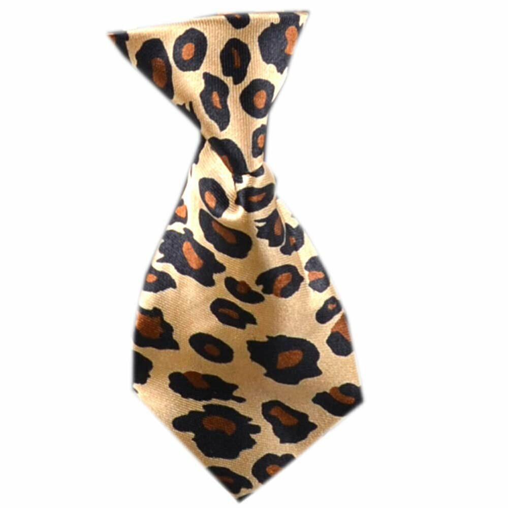 Corbata para perros beig con estampado de leopardo