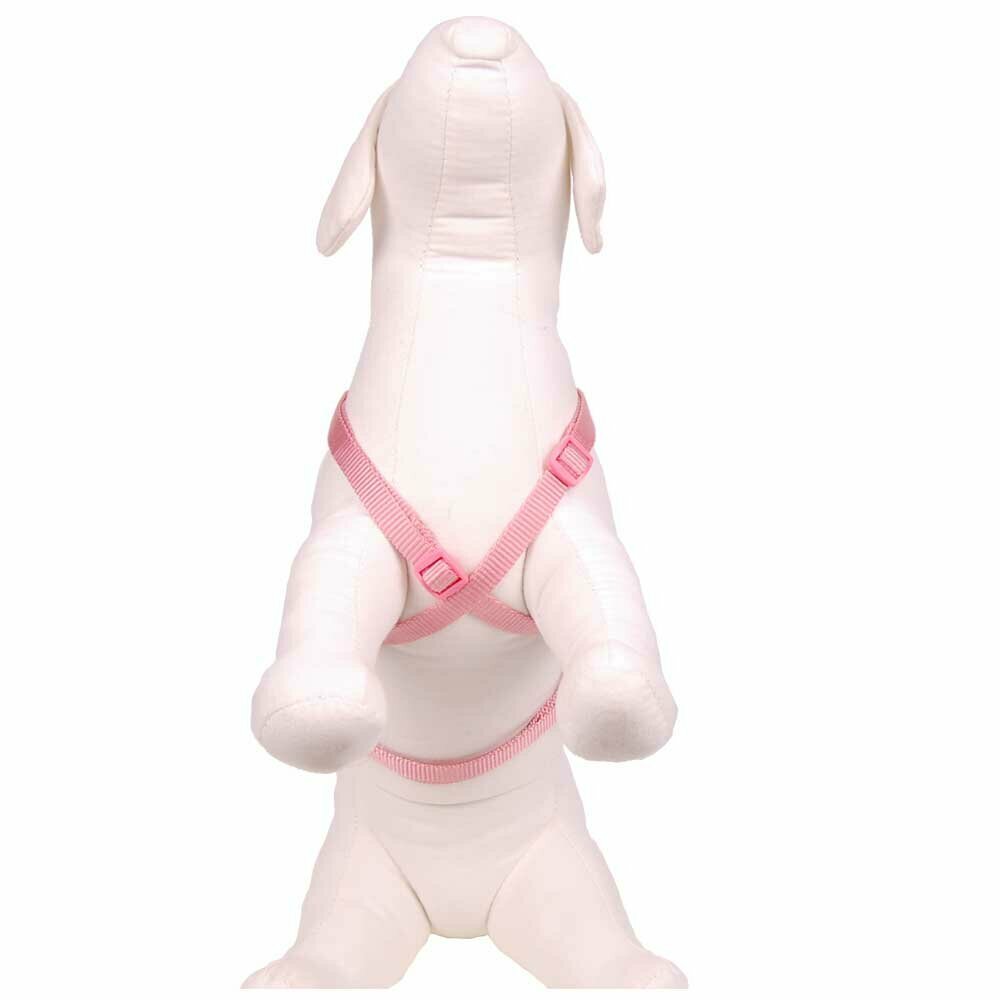 Arnés para perros con 2 correas cruzadas para el pecho y 1 cinturón para el vientre de GogiPet®, rosa