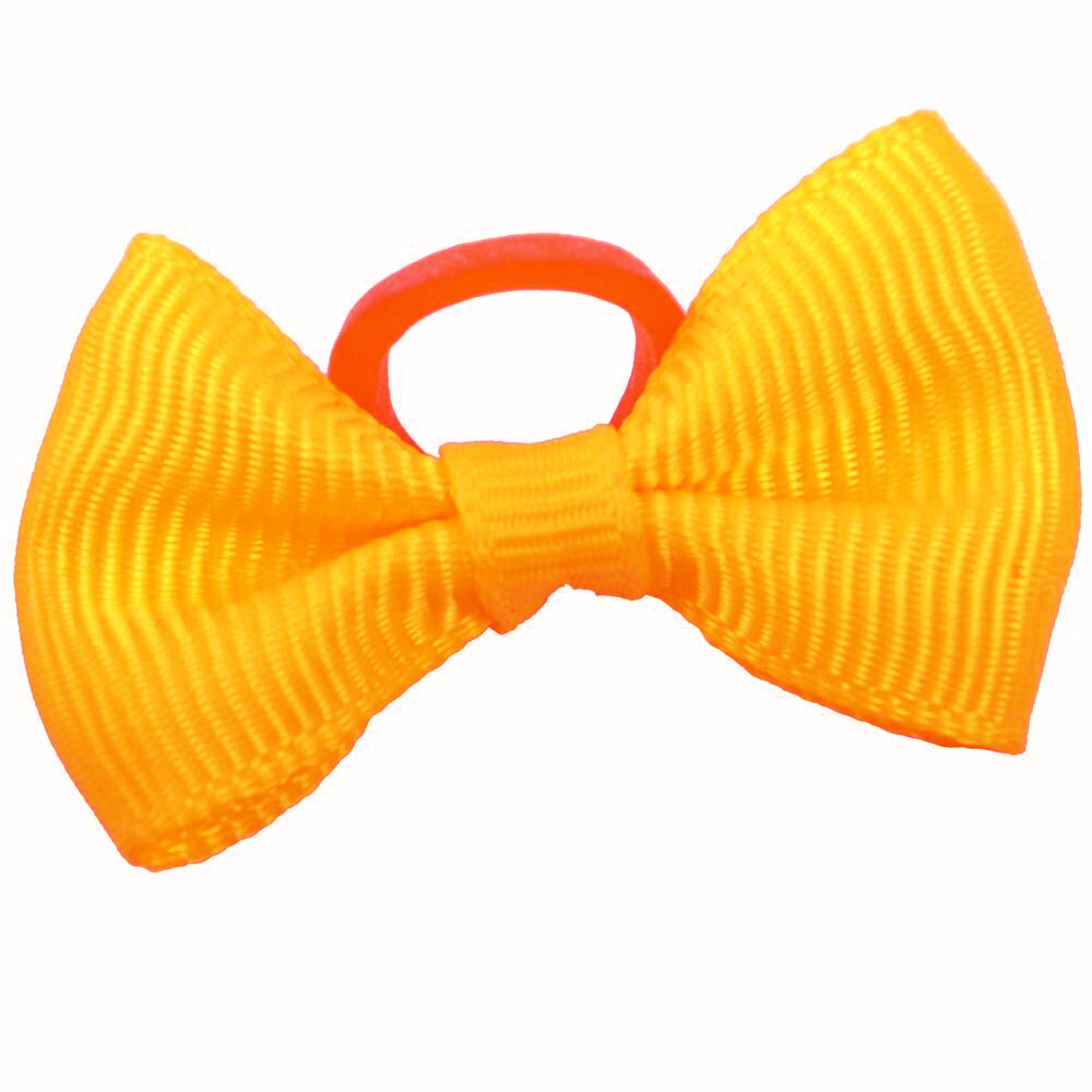 Lazo para el pelo en color amarillo de diseño encantador con goma elástica de GogiPet - Modelo Estela