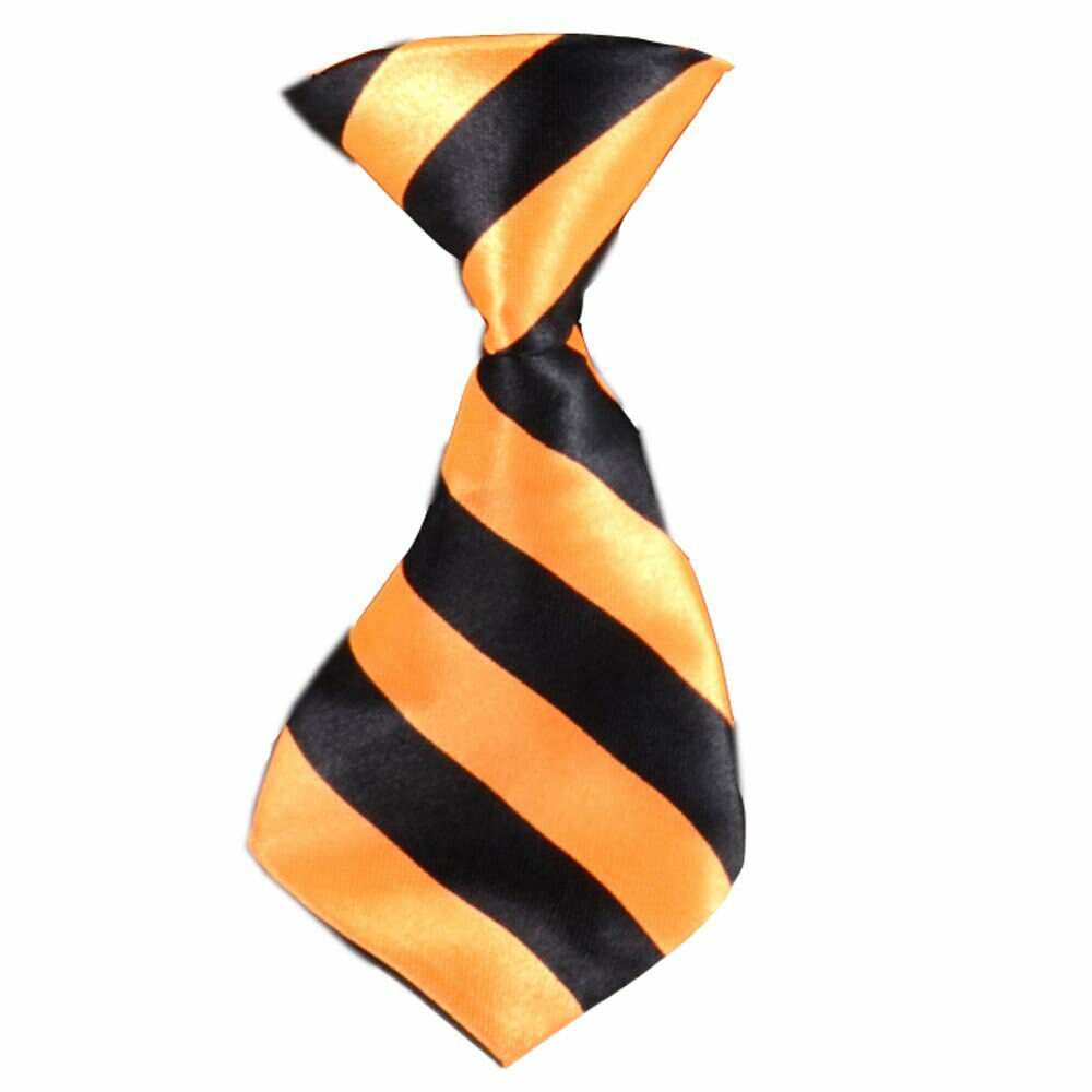 Corbata para perros con rayas negras y naranjas modelo "Albie"
