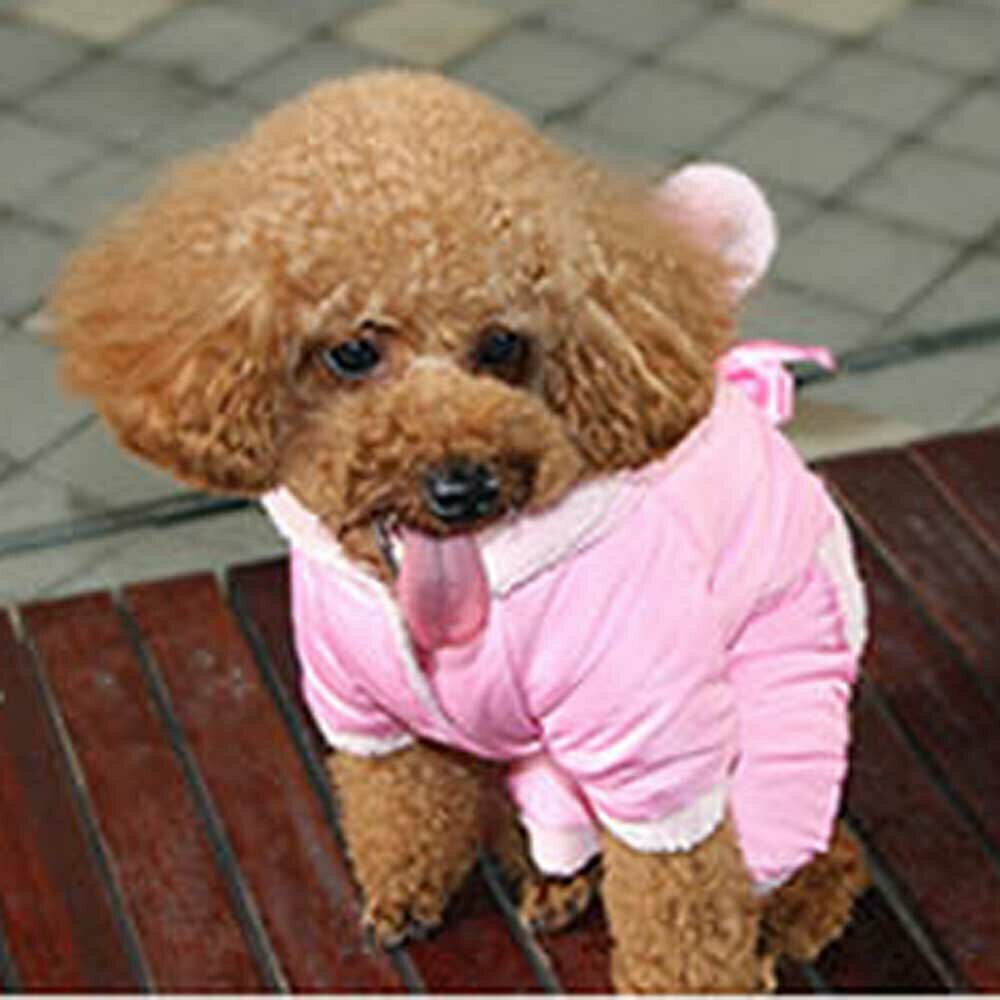 Mono cálido para perros "Ratoncito rosa" para el invierno