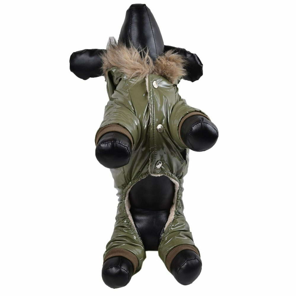 Mono de nieve para perros "Lorenzo" de GogiPet, verde militar, impermeable
