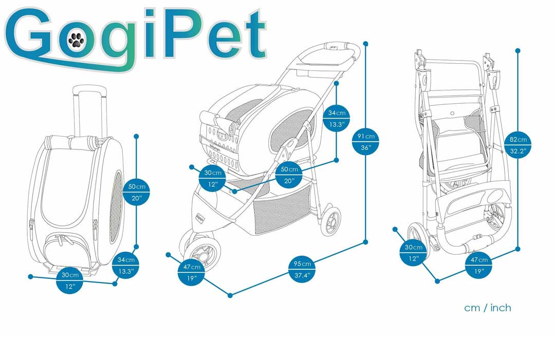 Dimensiones del combo 5 en 1 para perros de GogiPet