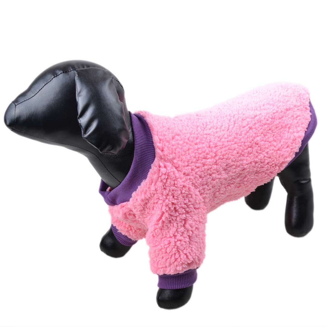 Suéter para perros de Sherpa Fleece, rosa - Ropa cálida para perros