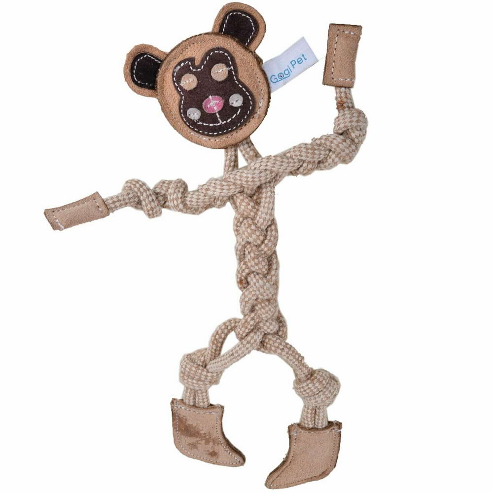 Juguete para perros GogiPet® Naturetoy - Mono de soga de 26 cm.