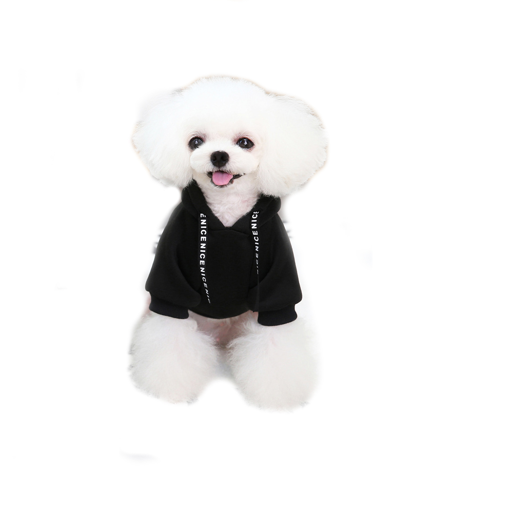 Sudadera para perros deportiva con capucha en color negro