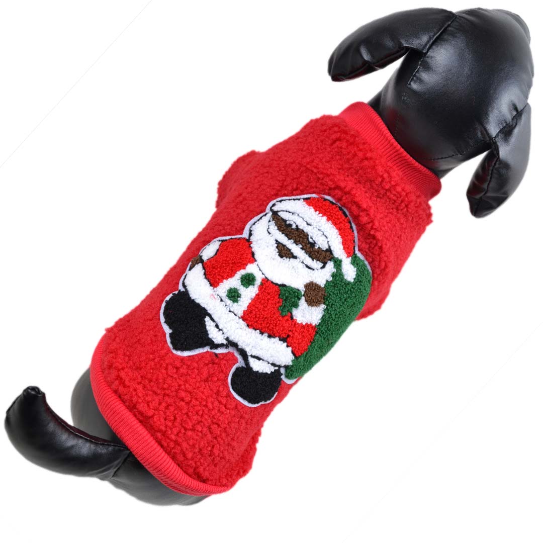 Pulóver para perros con bonito Papá Noel en color rojo