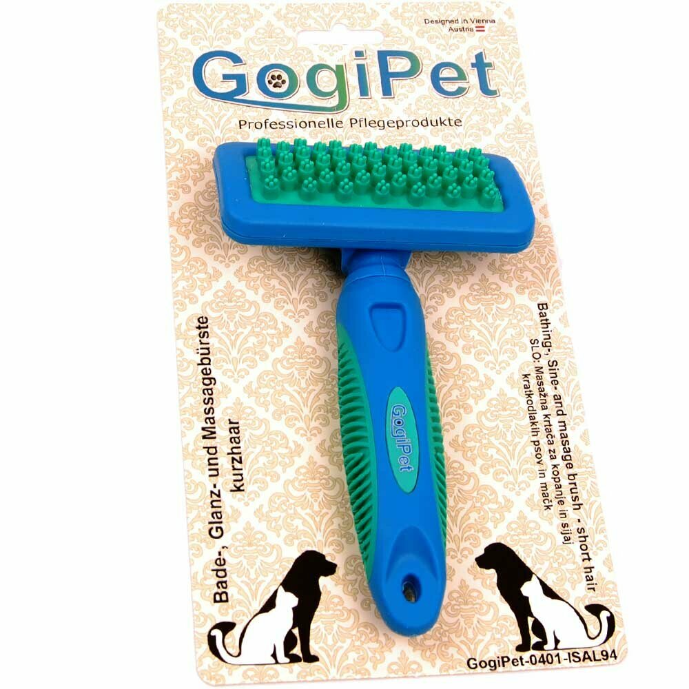 Cepillo de púas de goma GogiPet ® - Para el mejor cuidado de tu mascota - Carda de goma para pelo corto