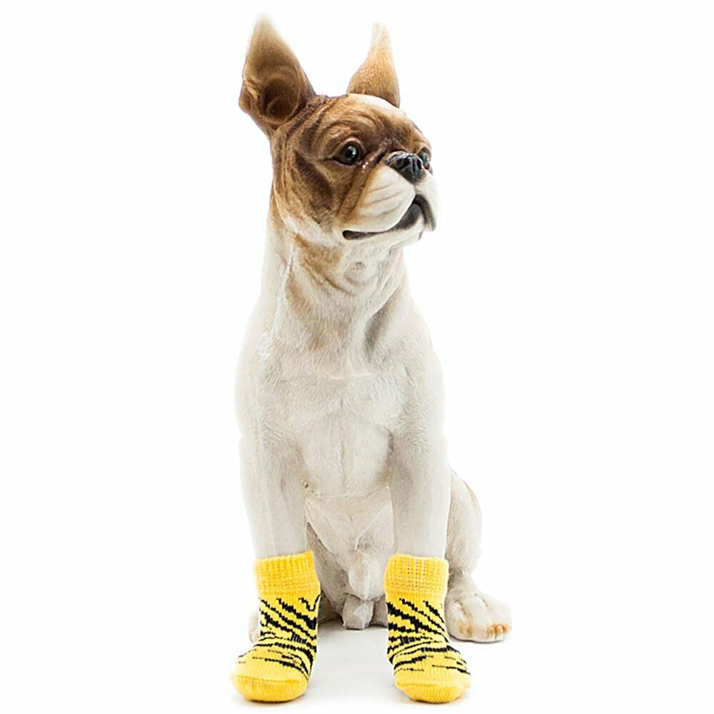 Calcetines antideslizantes para perros GogiPet, cebra amarilla