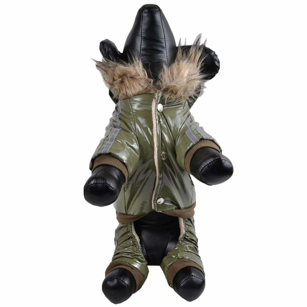 Mono cálido para perros "New York" de GogiPet, verde militar