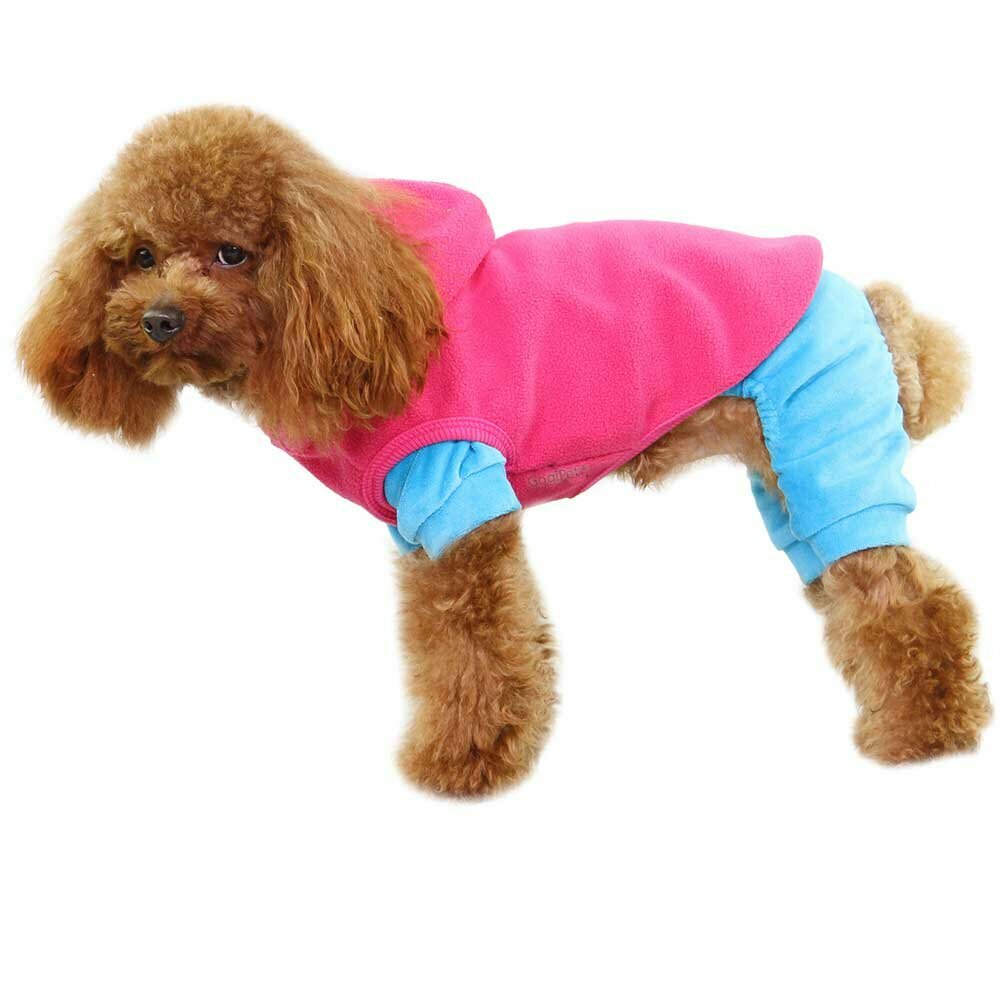 Chaleco con capucha de forro polar para perros GogiPet, rosa se puede combinar con todo tipo de ropa para perros