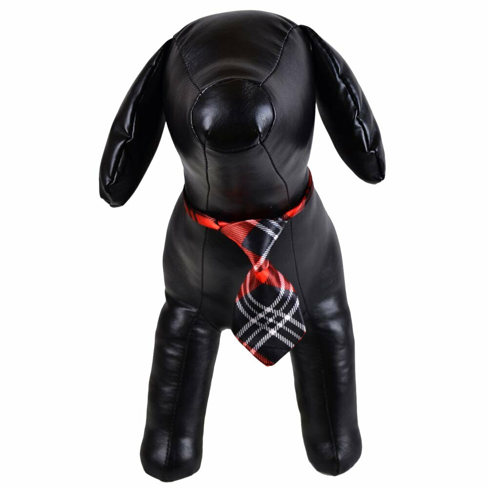 Corbata de cuadros rojos y negros para perros y gatos, grandes y pequeños.