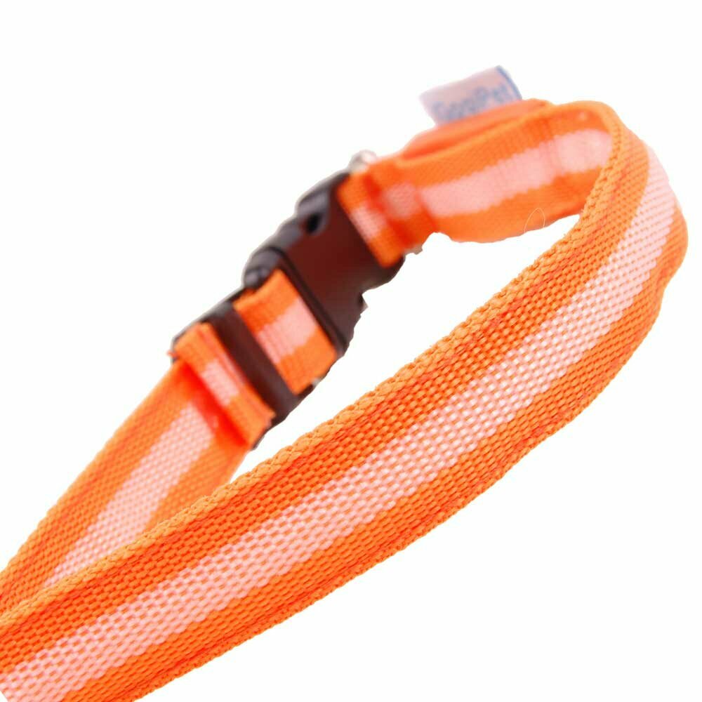 Leuchthundehalsband orange von GogiPet ® Slim Line Blink Hundehalsband Orange L