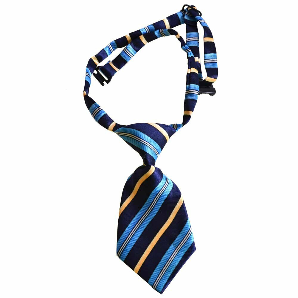 Corbata para perros hecha a mano con rayas en tonos azules de GogiPet