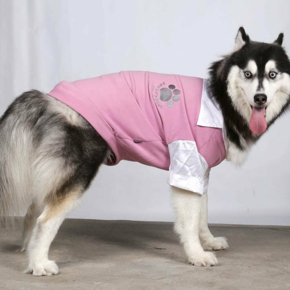 Suéter cálido para perros grandes de forro polar de DoggyDolly, rosa