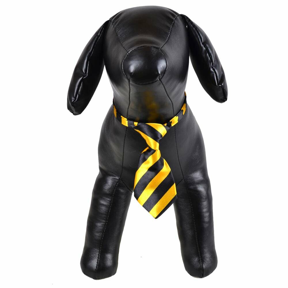 Corbata con rayas amarillas y negras para perros y gatos, grandes y pequeños.