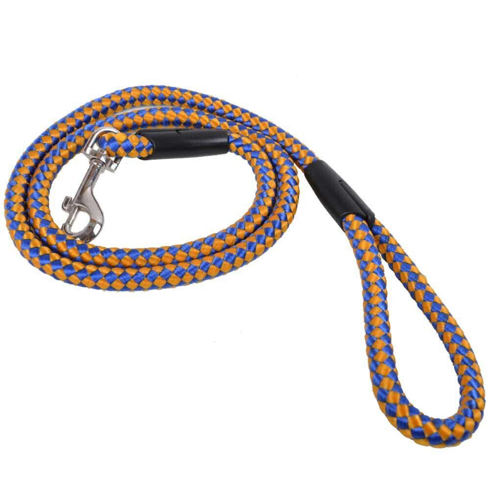 Correa para perros redonda trenzada de nylon azul-naranja GogiPet