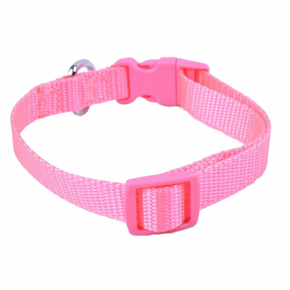 Collar para perros de nylon ajustable Super Premium de GogiPet®, rosa y hecho a mano