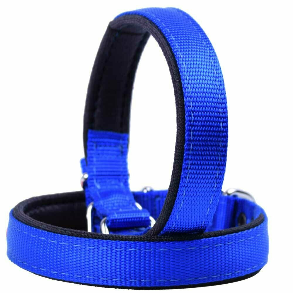 Collar para perros acolchado suave, textil Confort de GogiPet®, azul