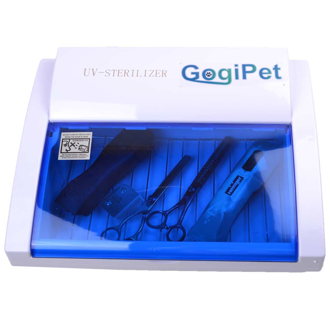 Esterilizador UV de GogiPet para peluquería canina.