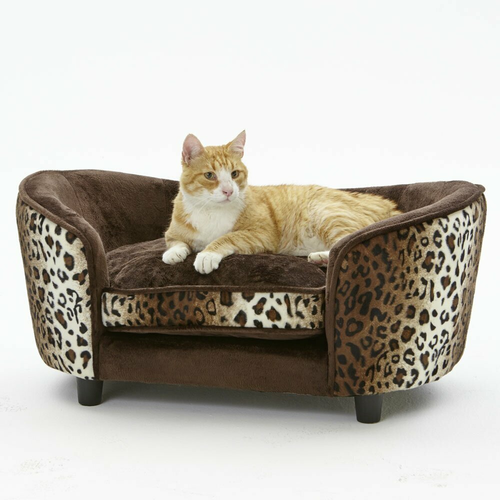 GogiPet® Sofá de diseño para gatos animal print leopardo