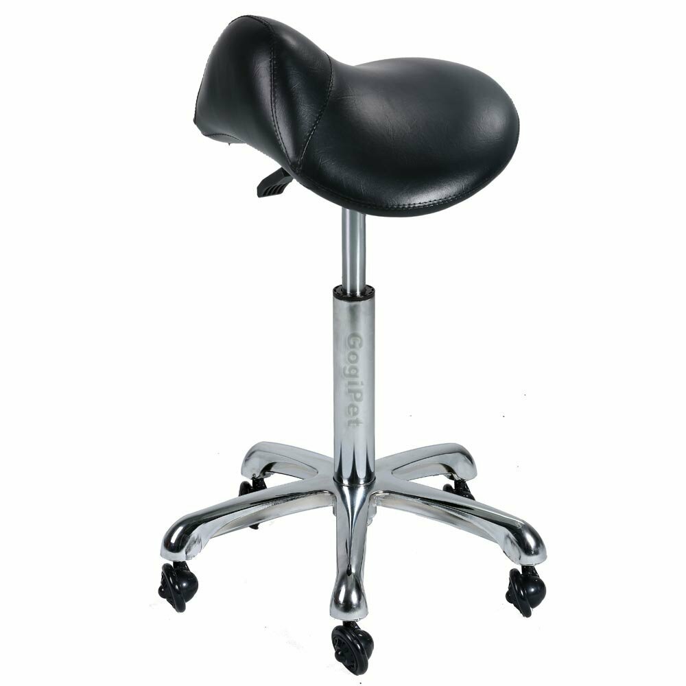 Taburete silla de montar GogiPet para peluquería, ergonómica