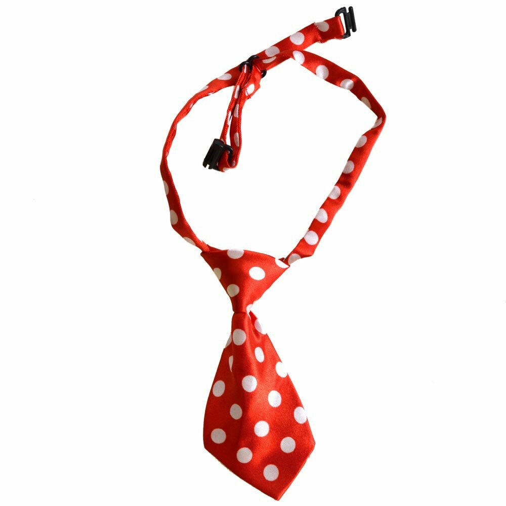 Corbata para perros hecha a mano roja con lunares blancos de GogiPet