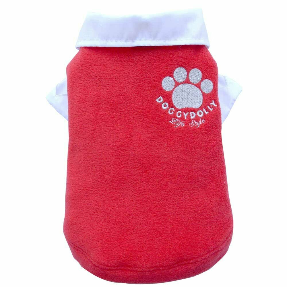 Suéter para perros pequeños de forro polar DoggyDolly W086, rojo