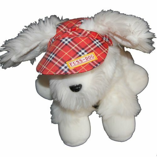 Gorra para perro - Gorra con visera para perros roja talla M - Diseño cuadros escoceses.