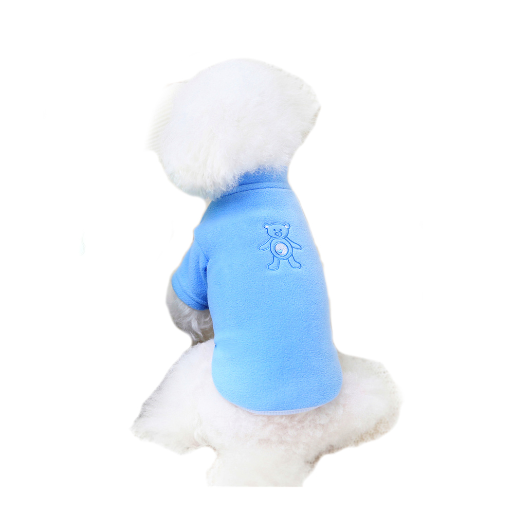 Cálido suéter para perros de suave forro polar "Osito Teddy", celeste