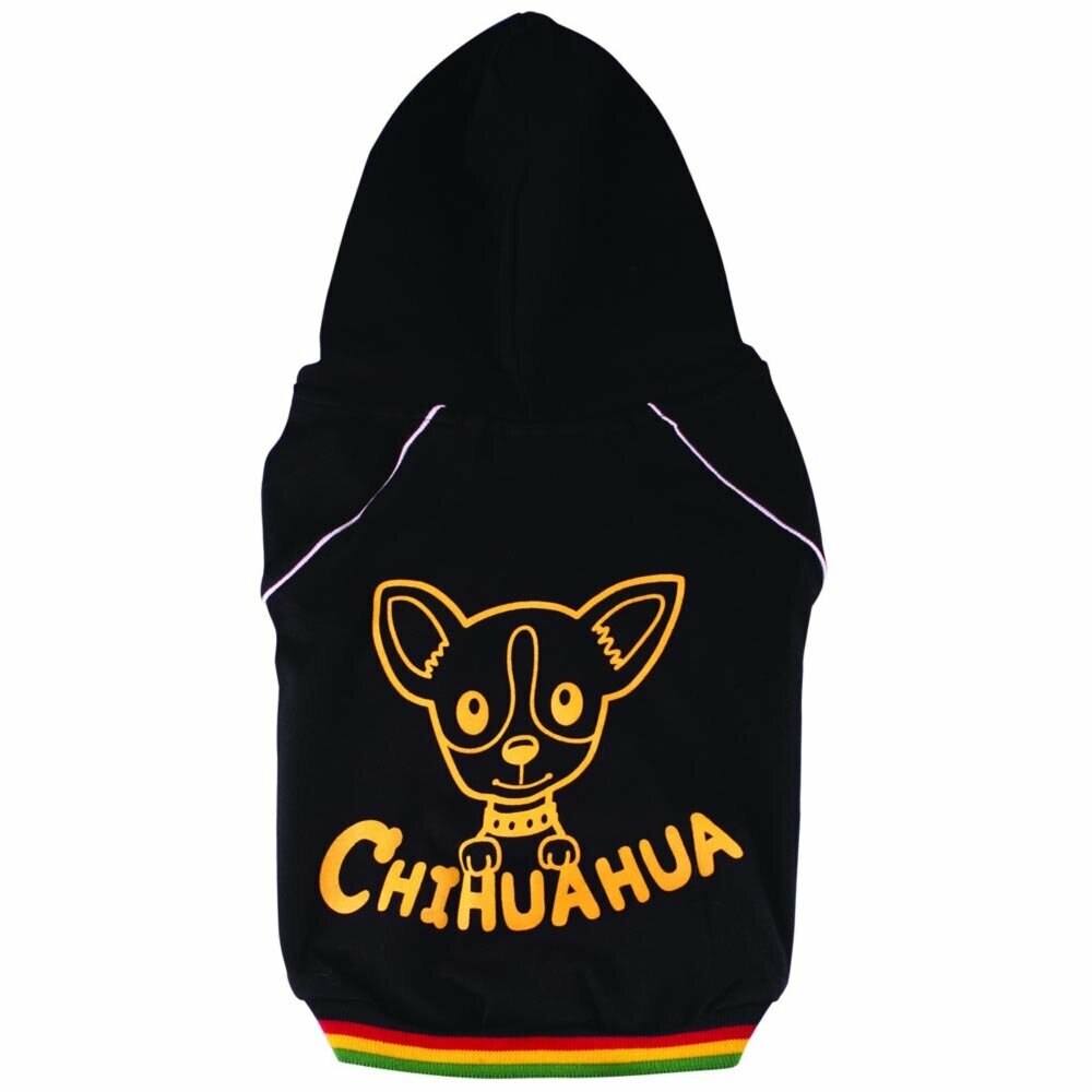 Camiseta para perros negra con capucha "Chihuahua" de DoggyDolly