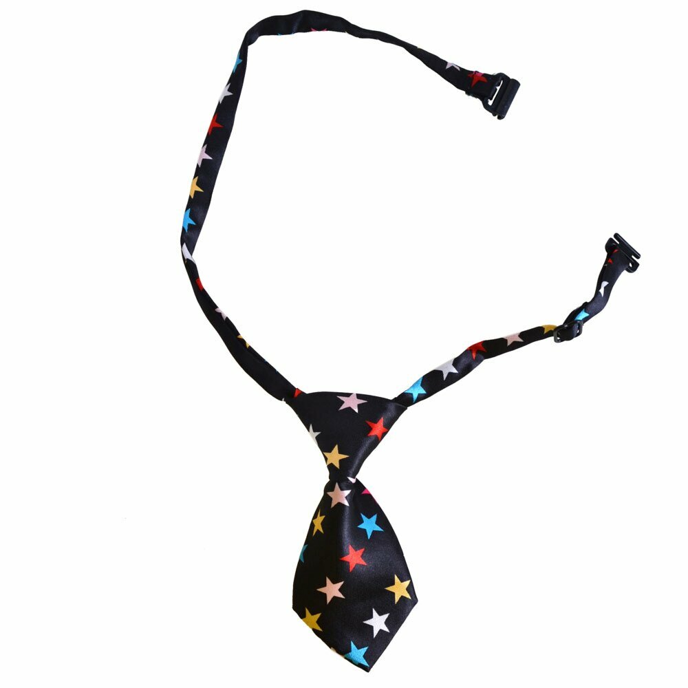 Corbata para perros negra con estrellas de colores de GogiPet