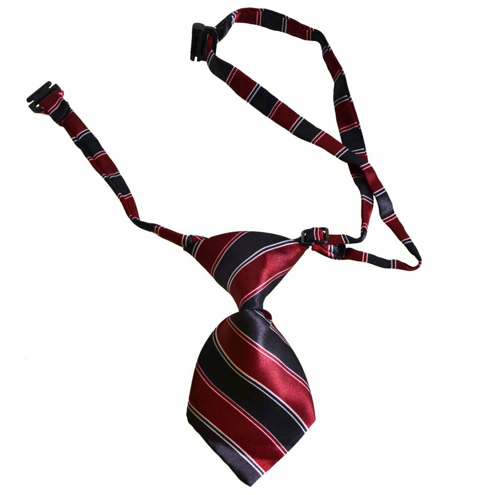 Corbata para perros hecha a mano con rayas negras y rojas GogiPet